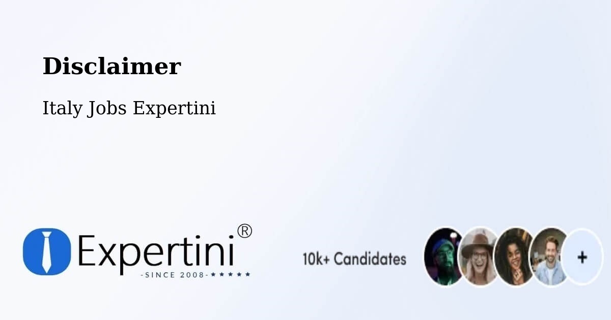 Disclaimer – Vivaro - Italy Jobs Expertini